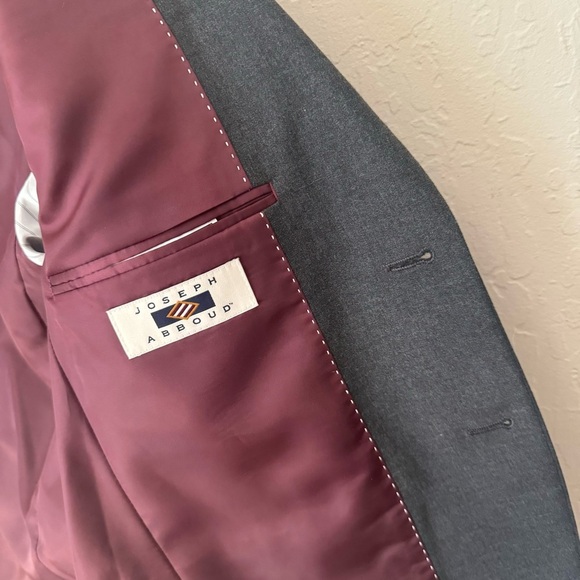 JOSEPH ABBOUD Boys 2 Button Blazer Charcoal Grey Wrinkle Resistant Size 14 - Picture 9 of 16